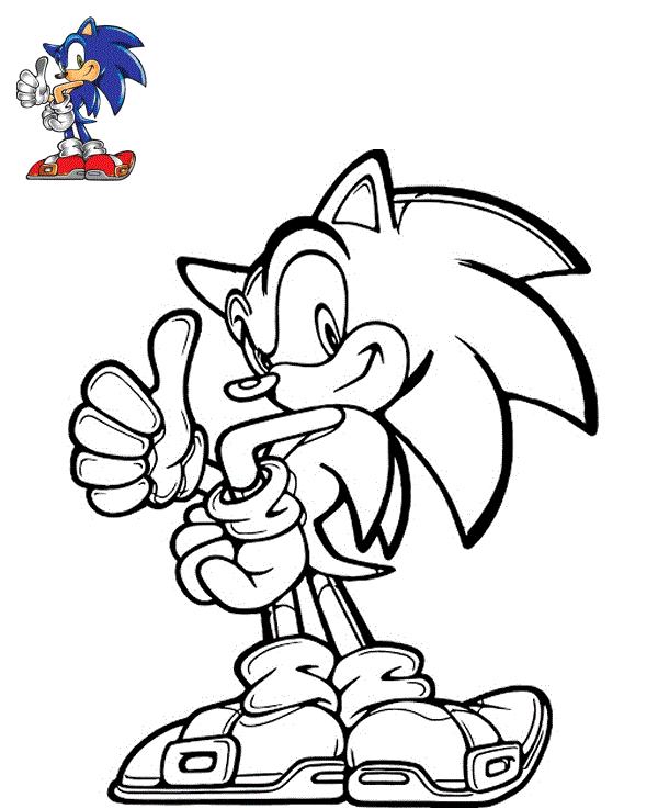 Coloriage Sonic Le Hérisson Aux Yeux Verts - Sonic à imprimer